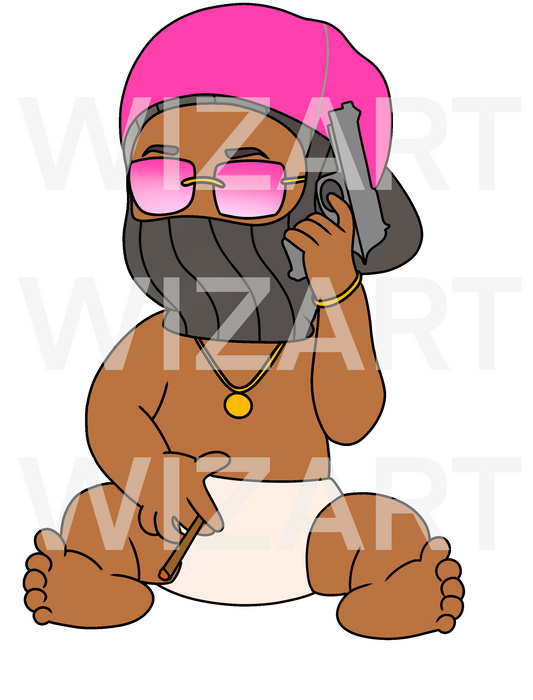 cartoon hood png, cartoon black boy, project baby, cartoon baby hood baby gangsta baby png file