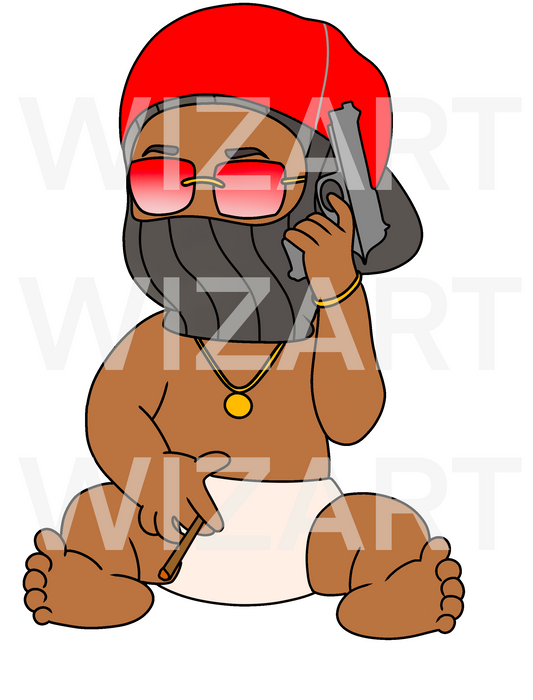 cartoon hood png, cartoon black boy, project baby, cartoon baby hood baby gangsta baby png file